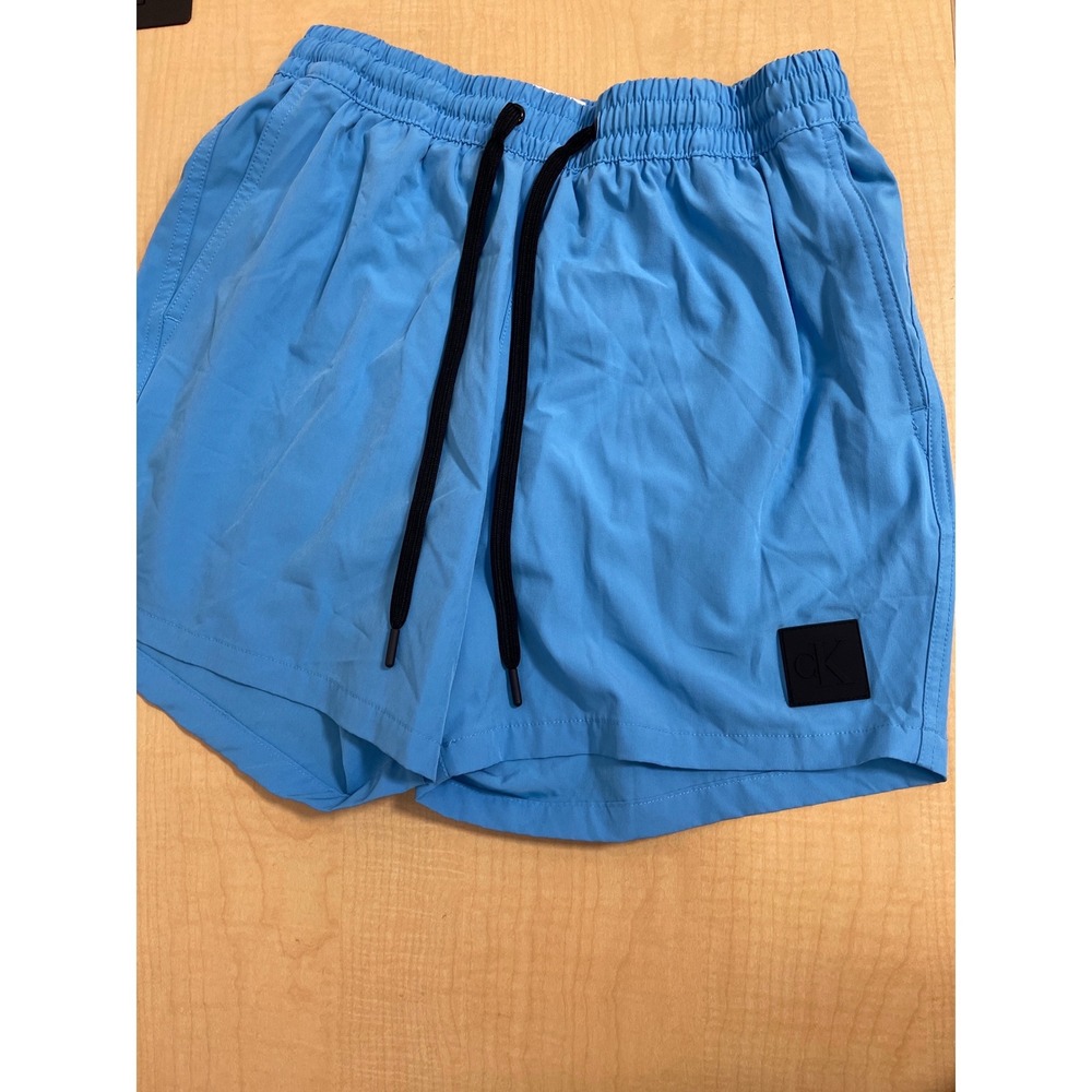 Calvin Klein Swimwear Mens Light Blue Drawstring Mesh Lined Swim Trunks Size M